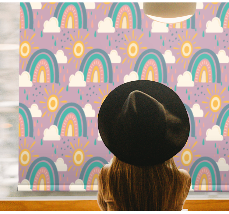 Regnbuer og soler rullegardin barn - Tenstickers