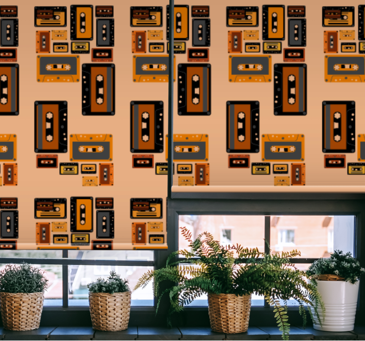 Retro kassettbånd rullegardin mer vintage - Tenstickers