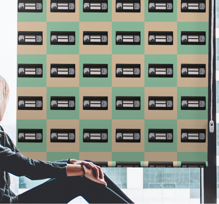 Retro tape mønster rullegardin mer vintage - Tenstickers