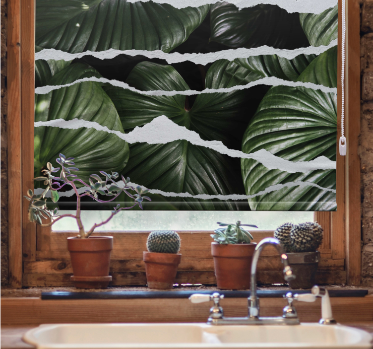 Revne bladmønstre rullegardin kjøkken - Tenstickers