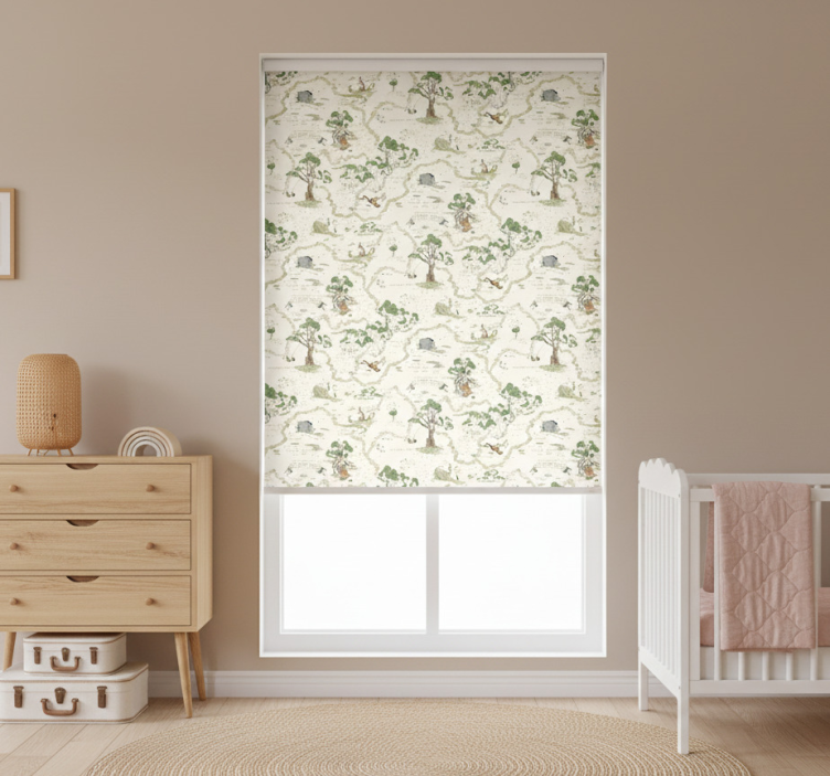 Rullegardin nordisk kunstnerisk abstrakte skogtrær - Tenstickers