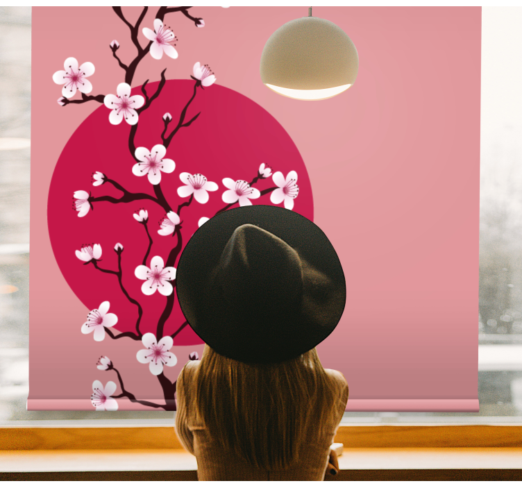 Sakura blomst stilk rullegardin blomster - Tenstickers