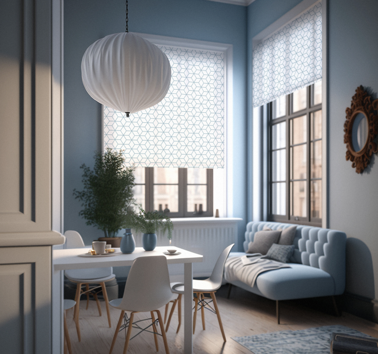 Sekskant, kontur, mønster rullegardin nordisk - Tenstickers