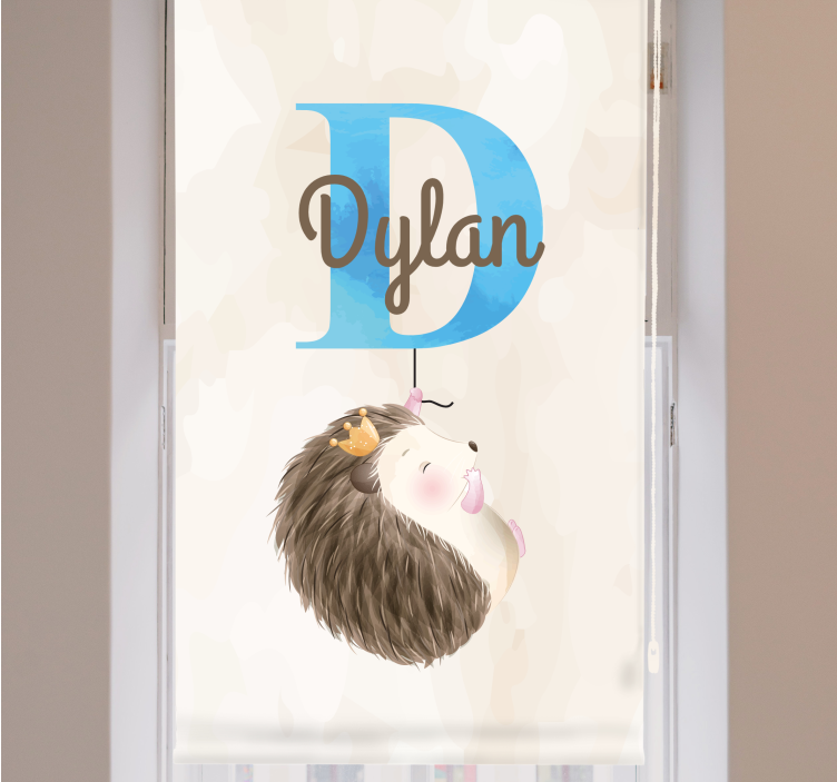 Søte dyr pinnsvin med navn rullegardin baby - Tenstickers