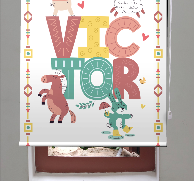 Boho dyr med navn rullegardin barn - Tenstickers