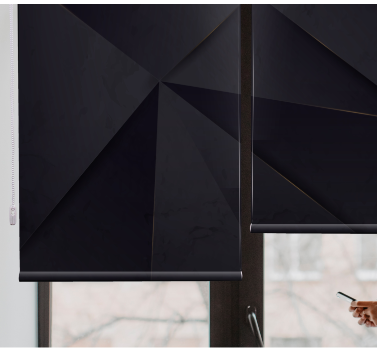 Svart geometrisk design rullegardin ekteskap - Tenstickers