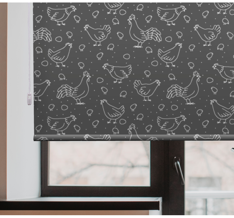 Tavlehane mønster rullegardin dyr - Tenstickers