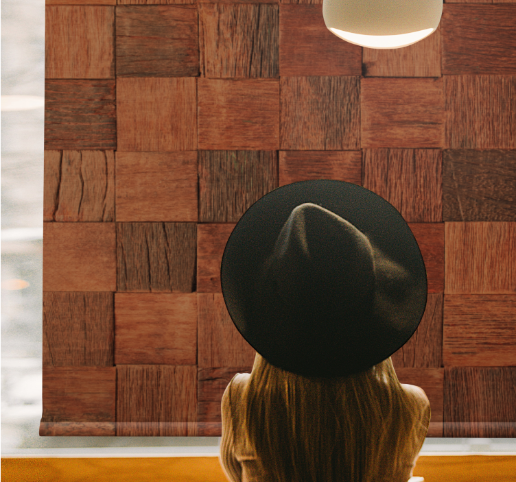 Kvadratiske trepaneler rullegardin tekstur - Tenstickers