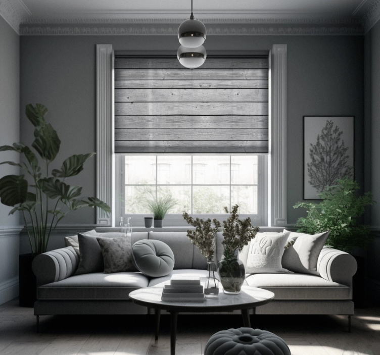 Tre mørk grå rustikk persienn - Tenstickers