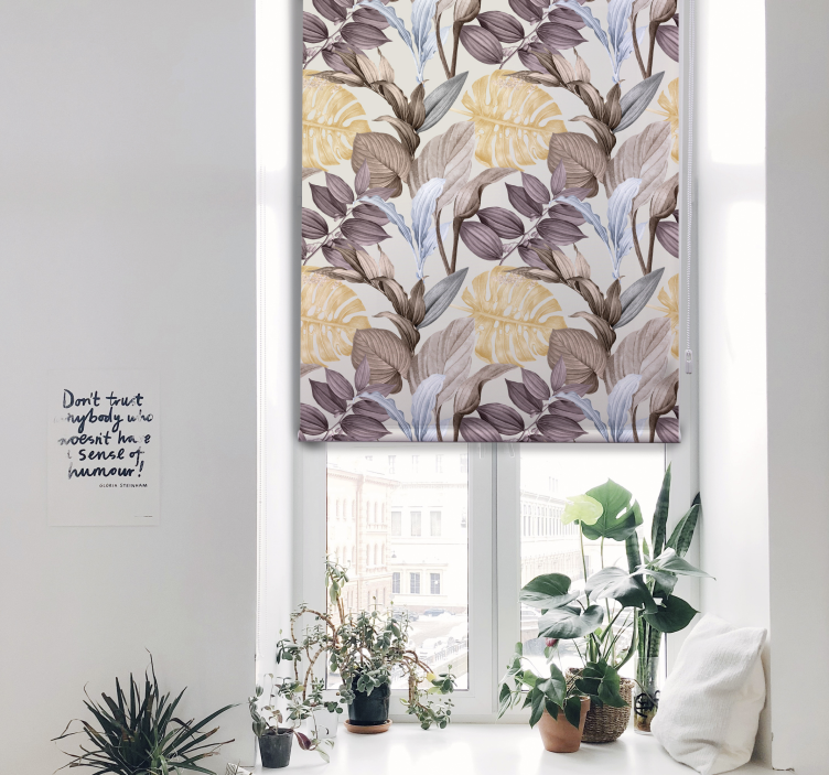 Tropiske planter xxl rullegardin blomster - Tenstickers
