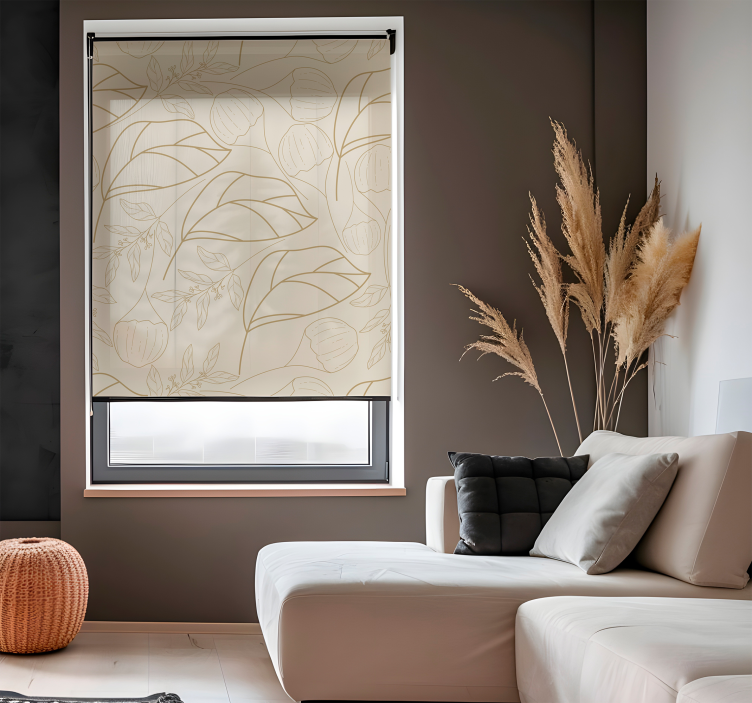 Tynt plantemønster elegant rullegardin - Tenstickers