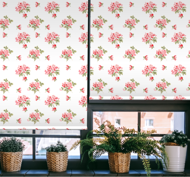 Elegant vintage-arrangement rullegardin stue - Tenstickers