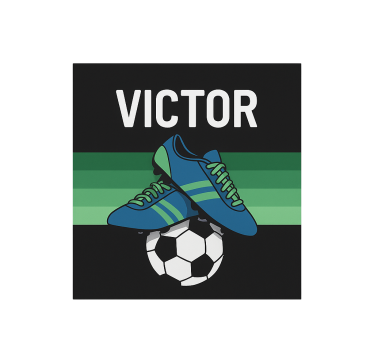 Fotballsko med navn rullegardin barn - Tenstickers