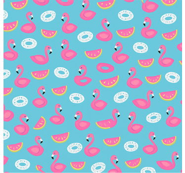 Blått flamingotrykk rullegardin barn - Tenstickers