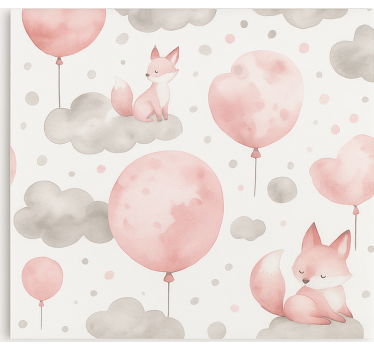 Pastellballonger og skyer rullegardin barn - Tenstickers