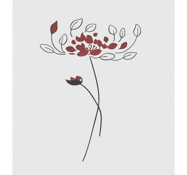 Minimalistisk botanisk skisse rullegardin barn - Tenstickers