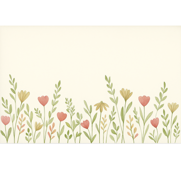 Feltblomster grensen rullegardin kjøkken - Tenstickers