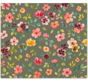 Livlige akvarellblomster rullegardin kjøkken - Tenstickers