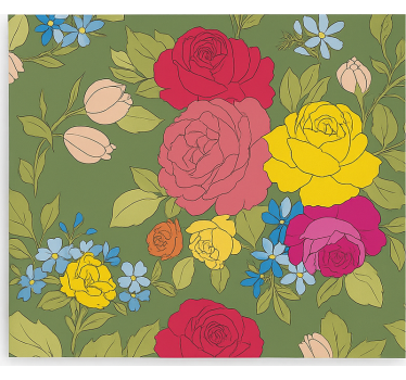 Blomstermønster med roser rullegardin kjøkken - Tenstickers