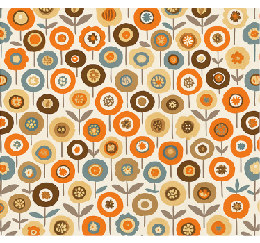 Rullegardin nordisk fargerike vintageblomster - Tenstickers