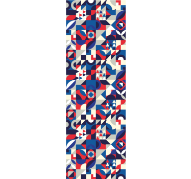 Rullegardin kjøkken rød og blå mosaikkmønster - Tenstickers