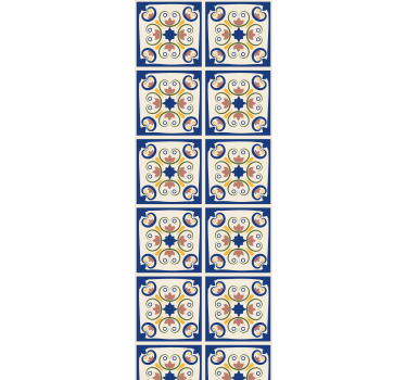 Rullegardin kjøkken rosa blomster portugisisk flis - Tenstickers