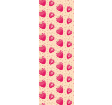 Rullegardin kjøkken jordbærmønster på beige - Tenstickers