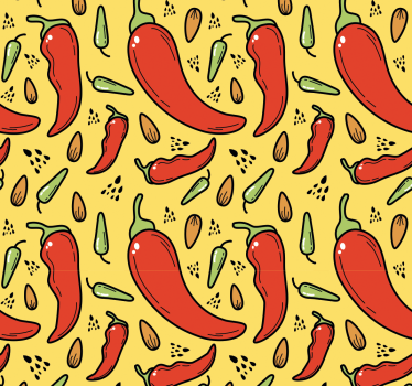 Rullegardin kjøkken rød og grønn chili - Tenstickers