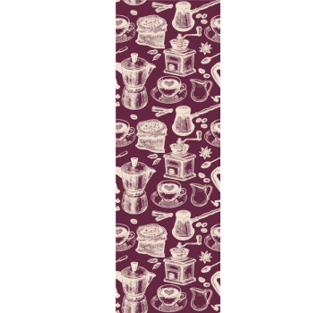 Rullegardin kjøkken kaffemønster design - Tenstickers