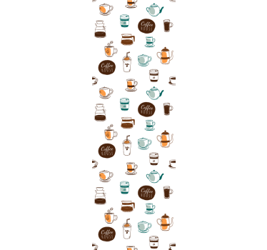 Rullegardin kjøkken kaffehus mønster - Tenstickers