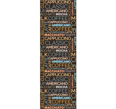 Rullegardin kjøkken kaffetekstmønster - Tenstickers