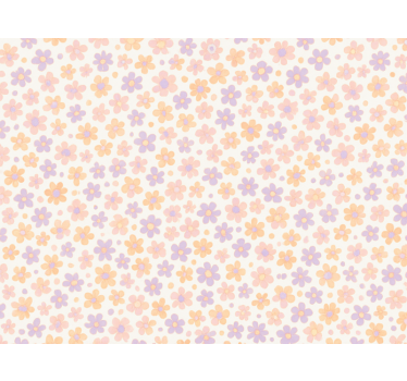 Rullegardin barn små pastellblomster - Tenstickers