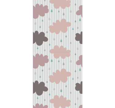 Rullegardin barn rosa regnskyer - Tenstickers