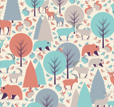 Rullegardin barn nordisk skogscene - Tenstickers