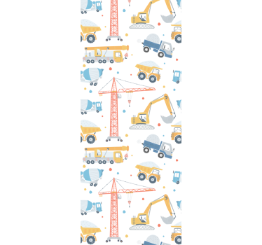 Rullegardin barn med bygge-motiver - Tenstickers