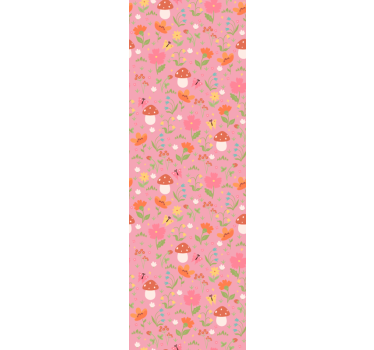 Rullegardin barn med blomster og sopper mønster - Tenstickers