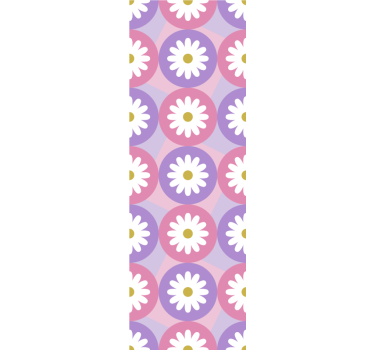 Rullegardin barn lilla rosa prestekrage mønster - Tenstickers
