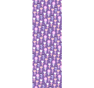 Rullegardin barn lilla toner abstrakt blomstermønster - Tenstickers