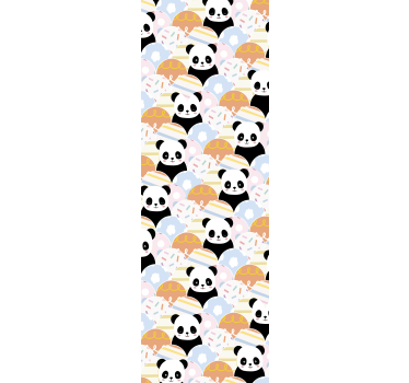 Rullegardin barn panda design i lappeteknikk - Tenstickers