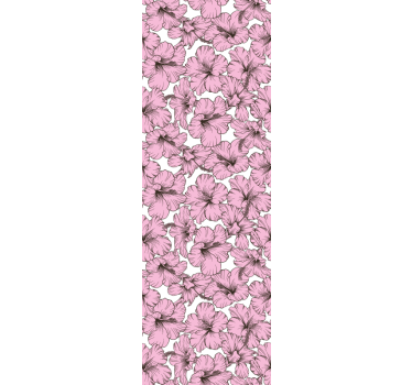 Rullegardin barn rosa blomster hibiskus mønster - Tenstickers