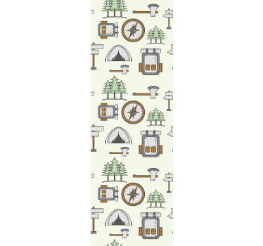 Rullegardin barn campingbag skål hodelykt kompass - Tenstickers