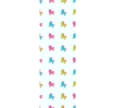 Rullegardin barn med enhorn på blå bakgrunn - Tenstickers