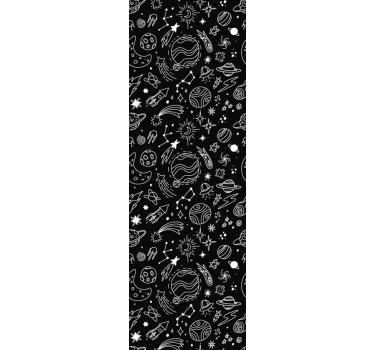 Rullegardin barn svart og hvit kosmisk - Tenstickers