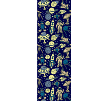 Rullegardin barn planeter astronauter og rakett - Tenstickers
