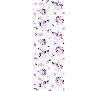 Rullegardin barn enhjørning og kanin blant stjerner - Tenstickers