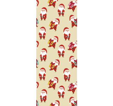 Rullegardin barn smilende nisse og julegaver - Tenstickers