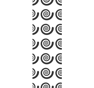 Rullegardin barn svart-hvitt hypnotisk retro spiral - Tenstickers