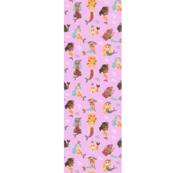 Rullegardin barn rosa havfruer - Tenstickers
