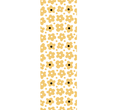 Rullegardin barn med gult abstrakt blomstermønster - Tenstickers