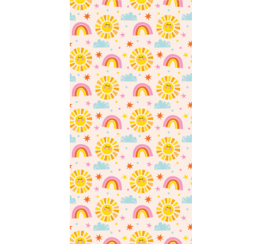 Rullegardin barn rosa regnbue mønster - Tenstickers